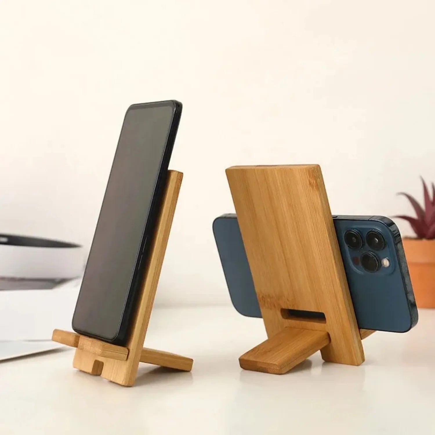 Bamboo Desktop Smartphone Charging Stand