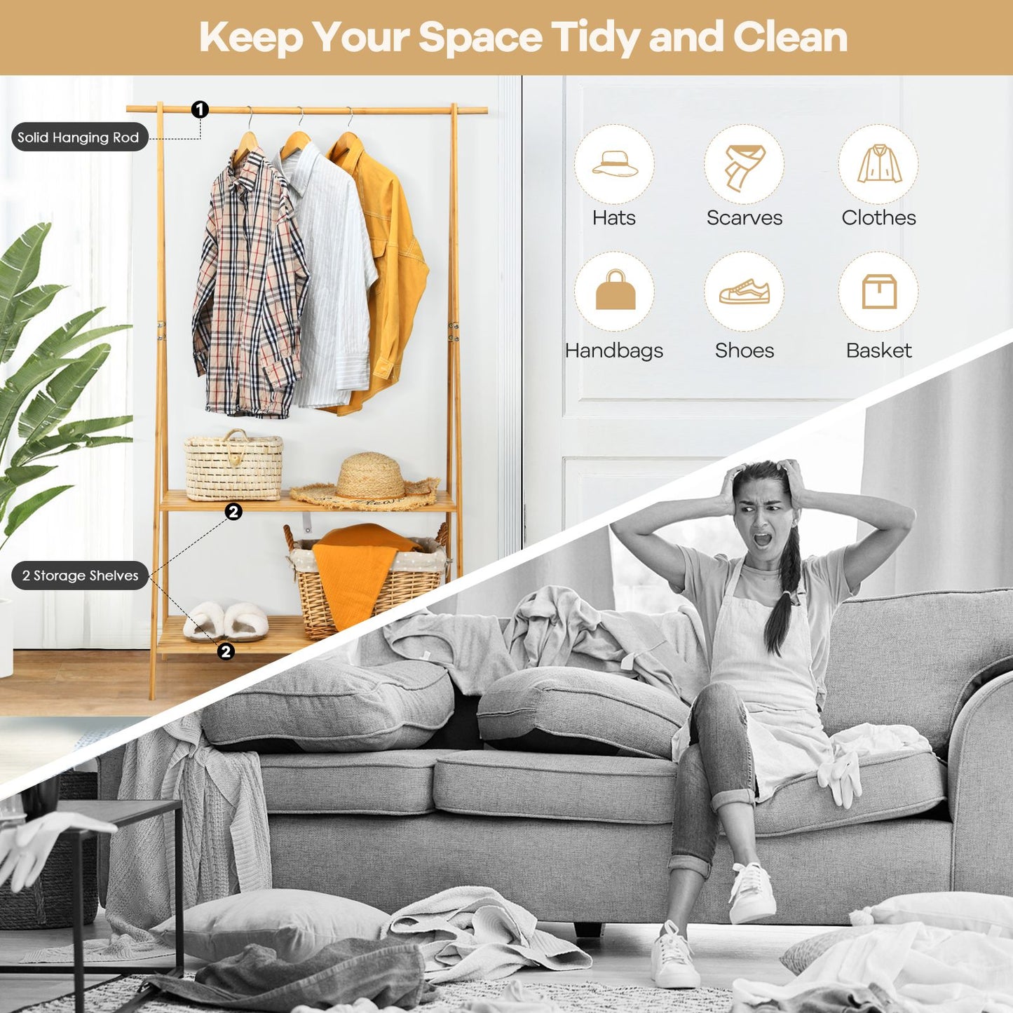 Bamboo Clothing Rack