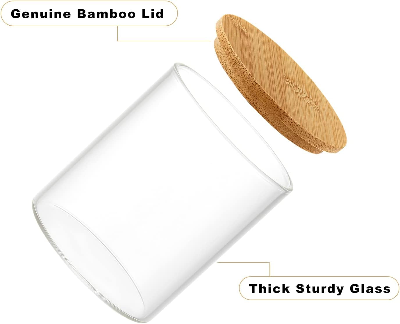 Glass Q-tip Jar with Bamboo Lid