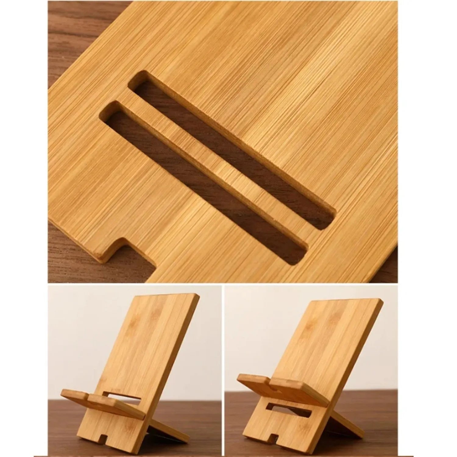 Bamboo Desktop Smartphone Charging Stand