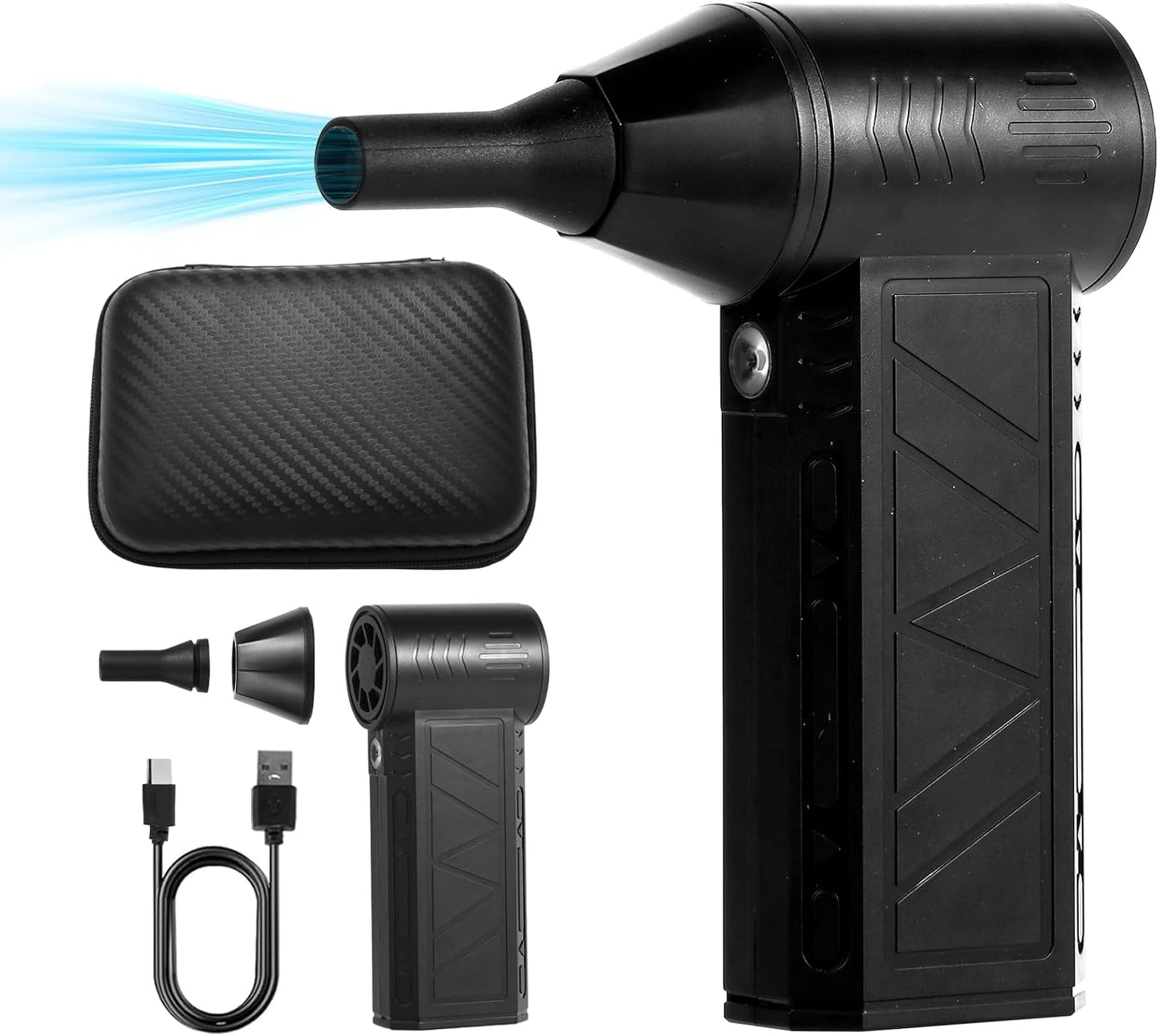 Compressed Air Duster Super Power Cordless Air Duster,3-Gear Adjustable Car Cleaning Kit,Fast Charging Mini Blower Compressed Air Cleaner for Pc Keyboard