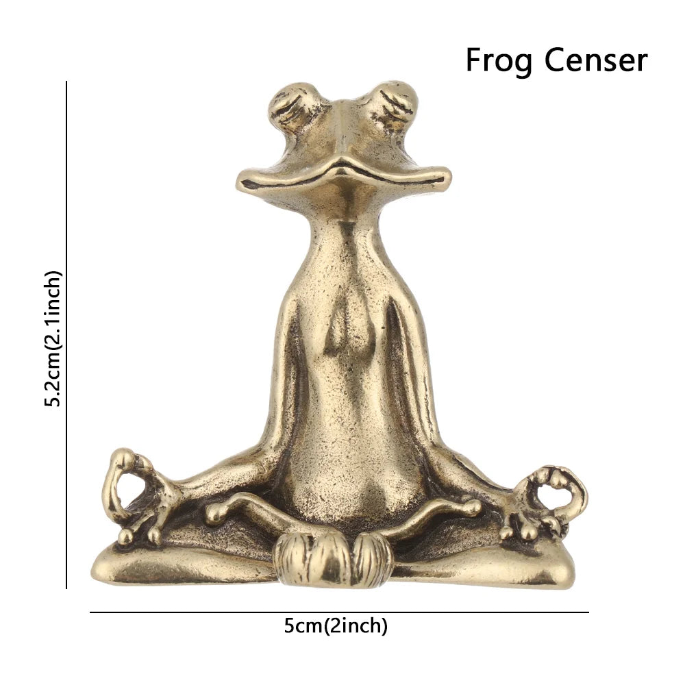 Retro Frog Incense Burner Statue