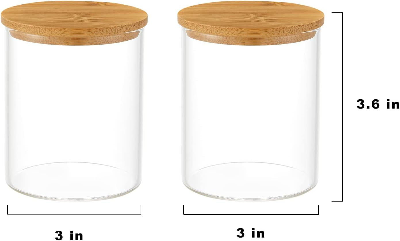 Glass Q-tip Jar with Bamboo Lid