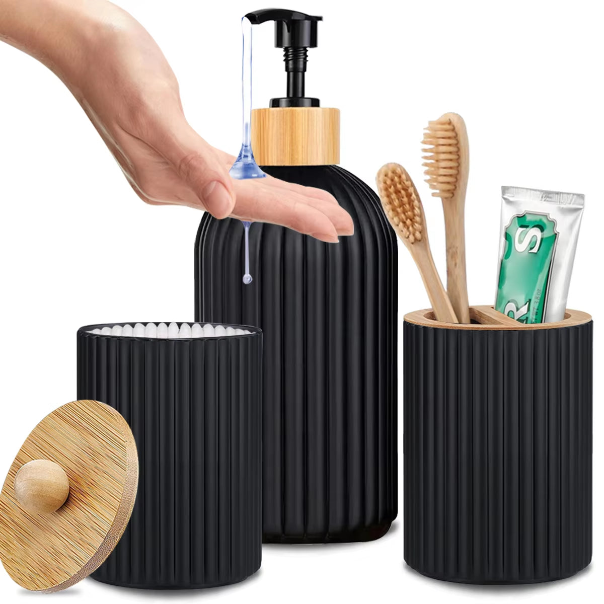 Bathroom Soap Dispenser and Storage Jars